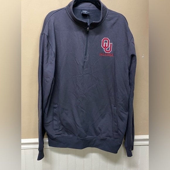 Colosseum Mens Gray 1/4 Zip Sweater Oklahoma University Sooners Size XL NWT - Picture 1 of 5